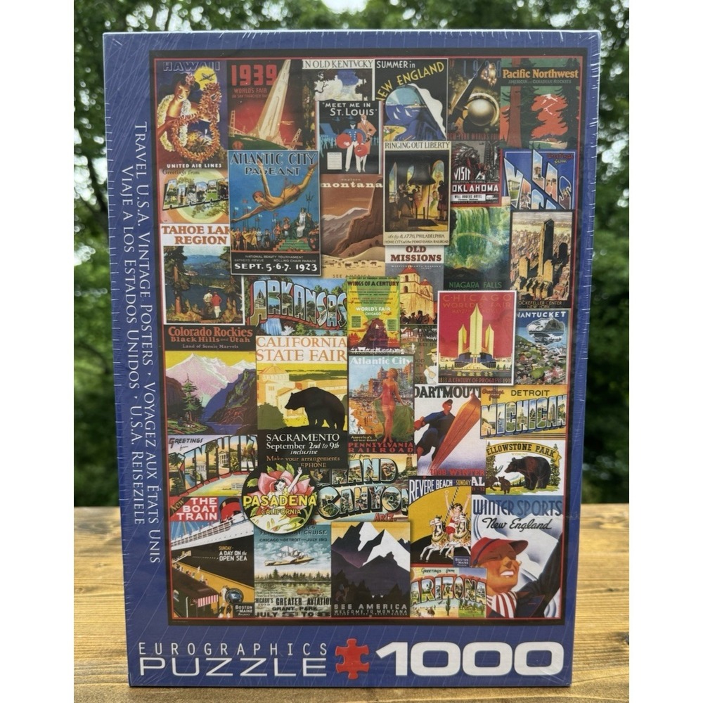EuroGraphics ‎ Travel USA Vintage  Posters Landmarks Jigsaw Puzzle (1000 Piece)